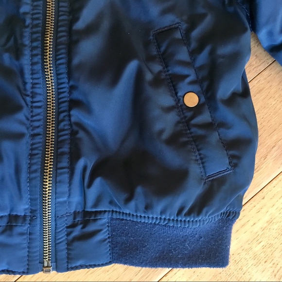H&M Navy Hooded Bomber Jacket - Picture 3 of 7
